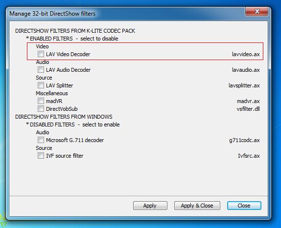 K-lite setting ２