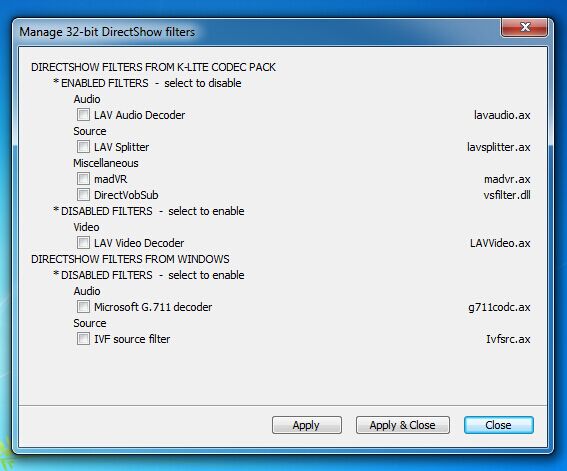 K-lite setting ３