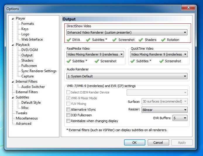 K-lite setting ４