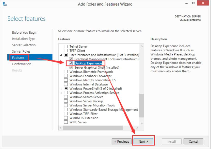 install desktop experience 3
